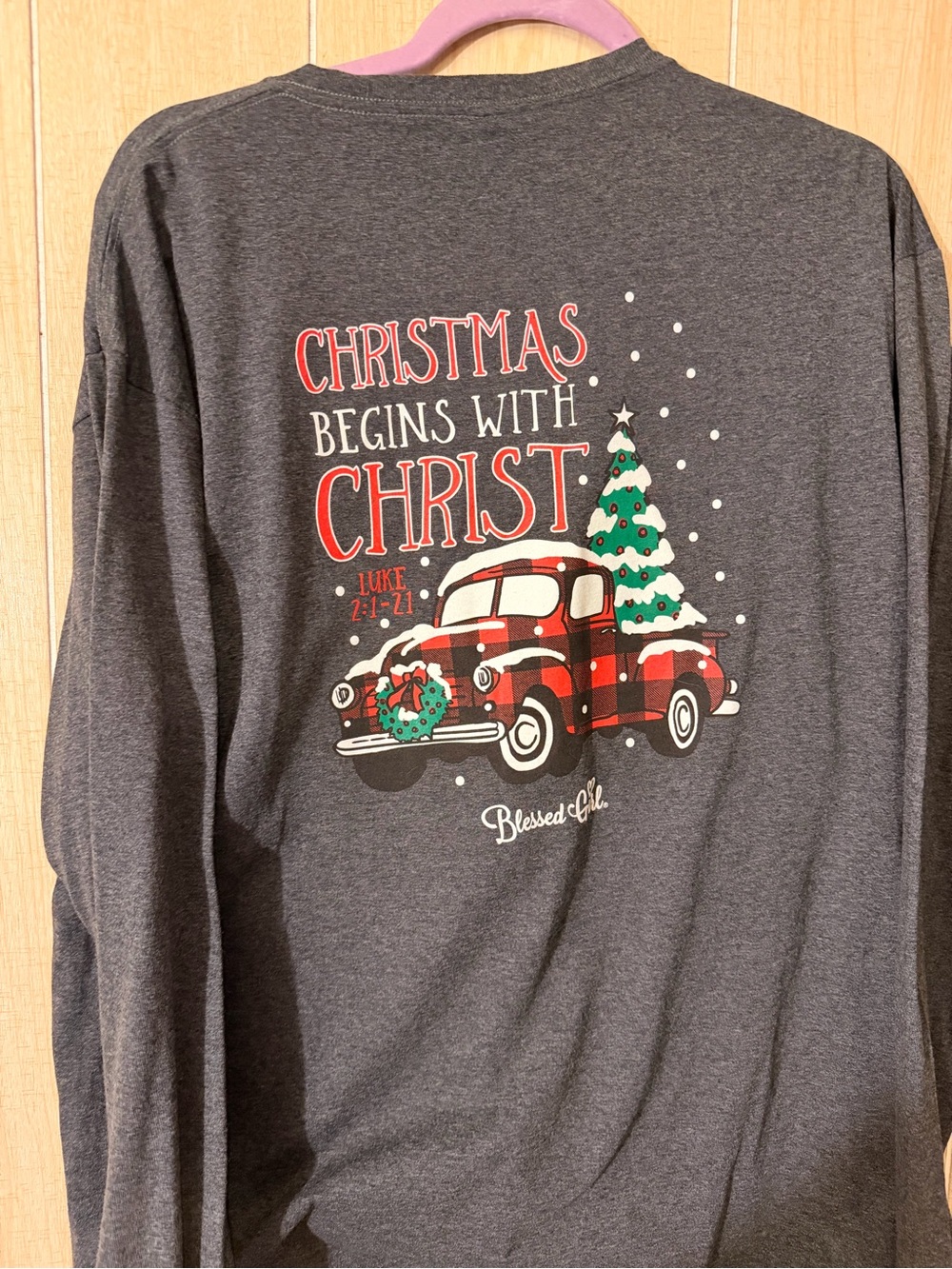 Blessed Girl Charcoal Gray Long Sleeve Tee - Picture 3 of 3